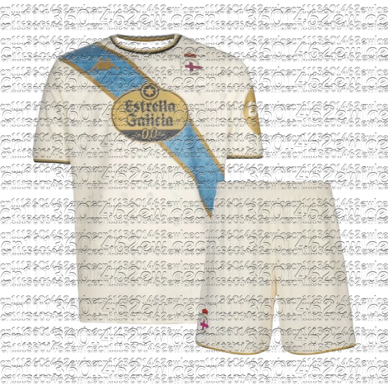 

2026 New La Coruna Family Matching Soccer Jersey Set White Blue Gold Breathable Moisture Wicking Sports Uniform Kit Training Top