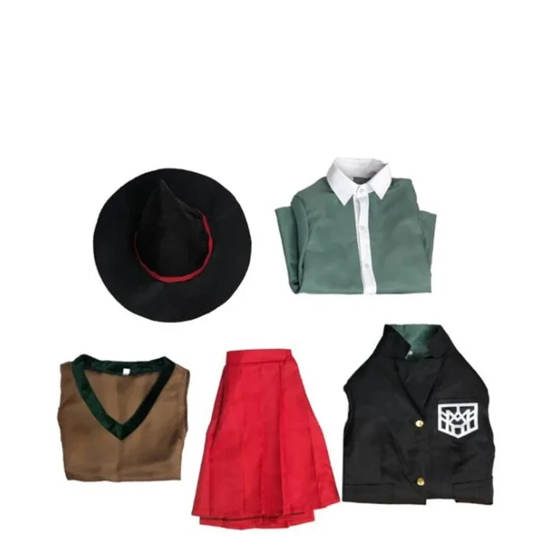 Anime Danganronpa Mago Yumeno Himiko Ragazza Uniforme Costume Cosplay Carnevale di Halloween Studente Uniforme Cosplay Parrucca Rossa