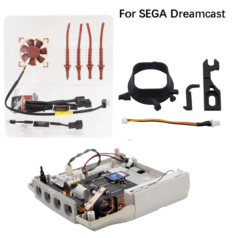 

For SEGA Dreamcast DC Cooling Mini Fan 3D print Mount Kit Noctua Fan Mod 3d Printed Parts + Fan Adapter Brushless Radiator