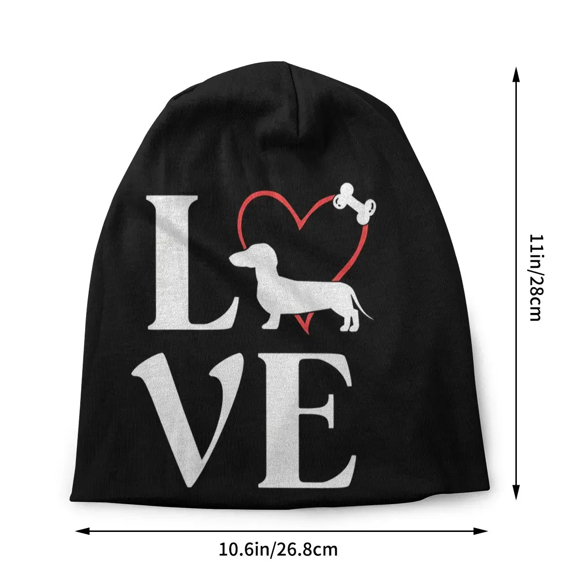 Thin Bonnet Hats Dachshund Sausage Dog Men Women's Love Dogs Cap Street Skullies Beanies Caps