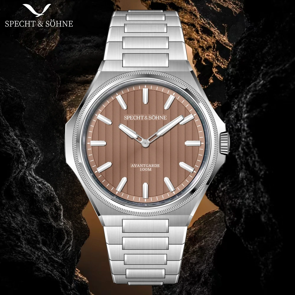 Moda de lujo 2025, productos más vendidos, relojes de pulsera para hombres Specht & Söhne, relojes deportivos verdes ultrafinos para hombre, resistente al agua 100M