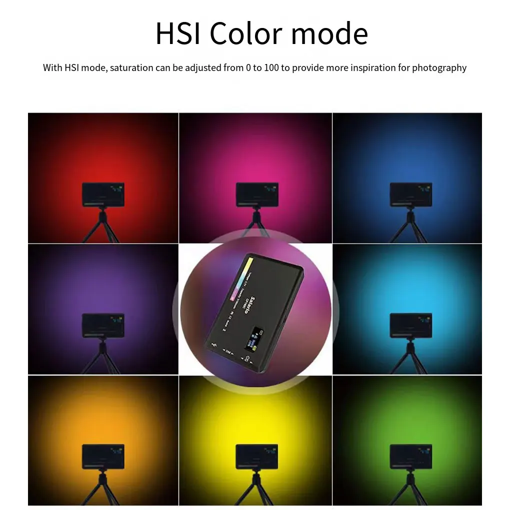 أضواء كاشفة صغيرة W140 لكاميرا GroPro RGB ملونة 3100 مللي أمبير في الساعة ضوء تصوير مع مشهد مختلف تأثيرات خاصة ABS ملء الضوء