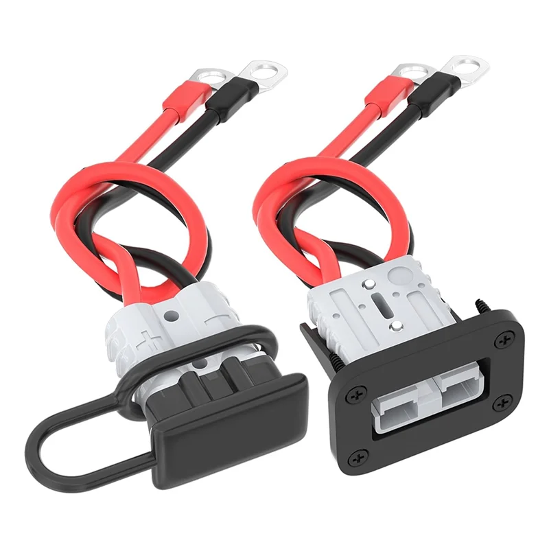 N84R 50A Battery Quick Disconnect Connector With 8AWG Wire And Mounting Bracket Extension Cable Connector Kit