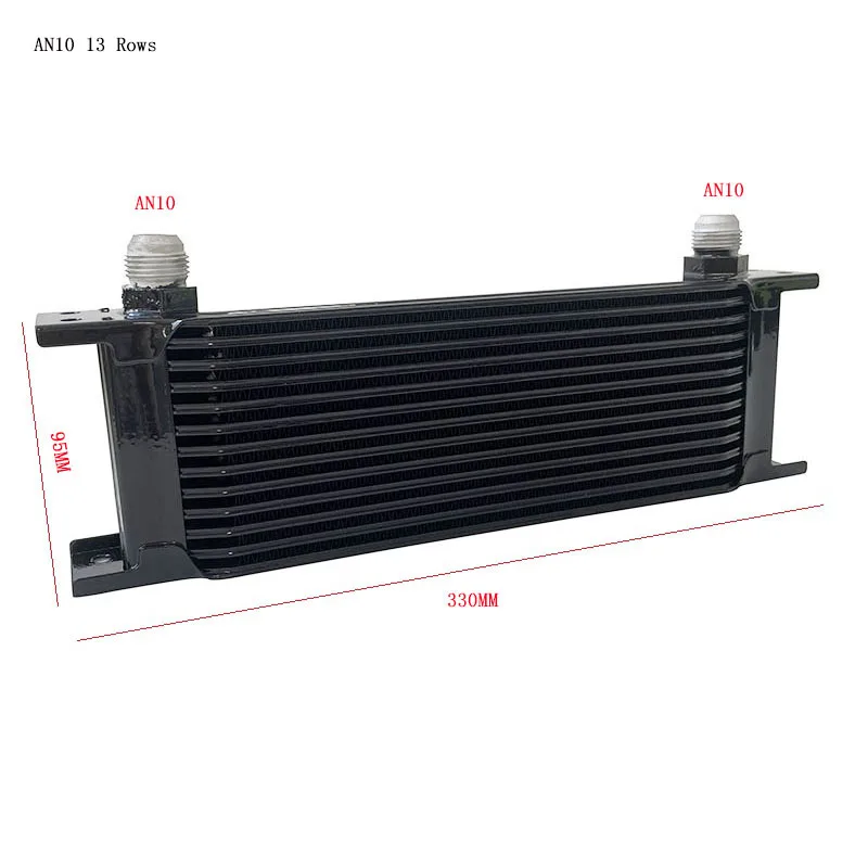 Universal 10-30 Rows Oil Cooler Kit Oil Filter Sandwich Adapter+Nylon Stainless Steel Braided An10 Hose