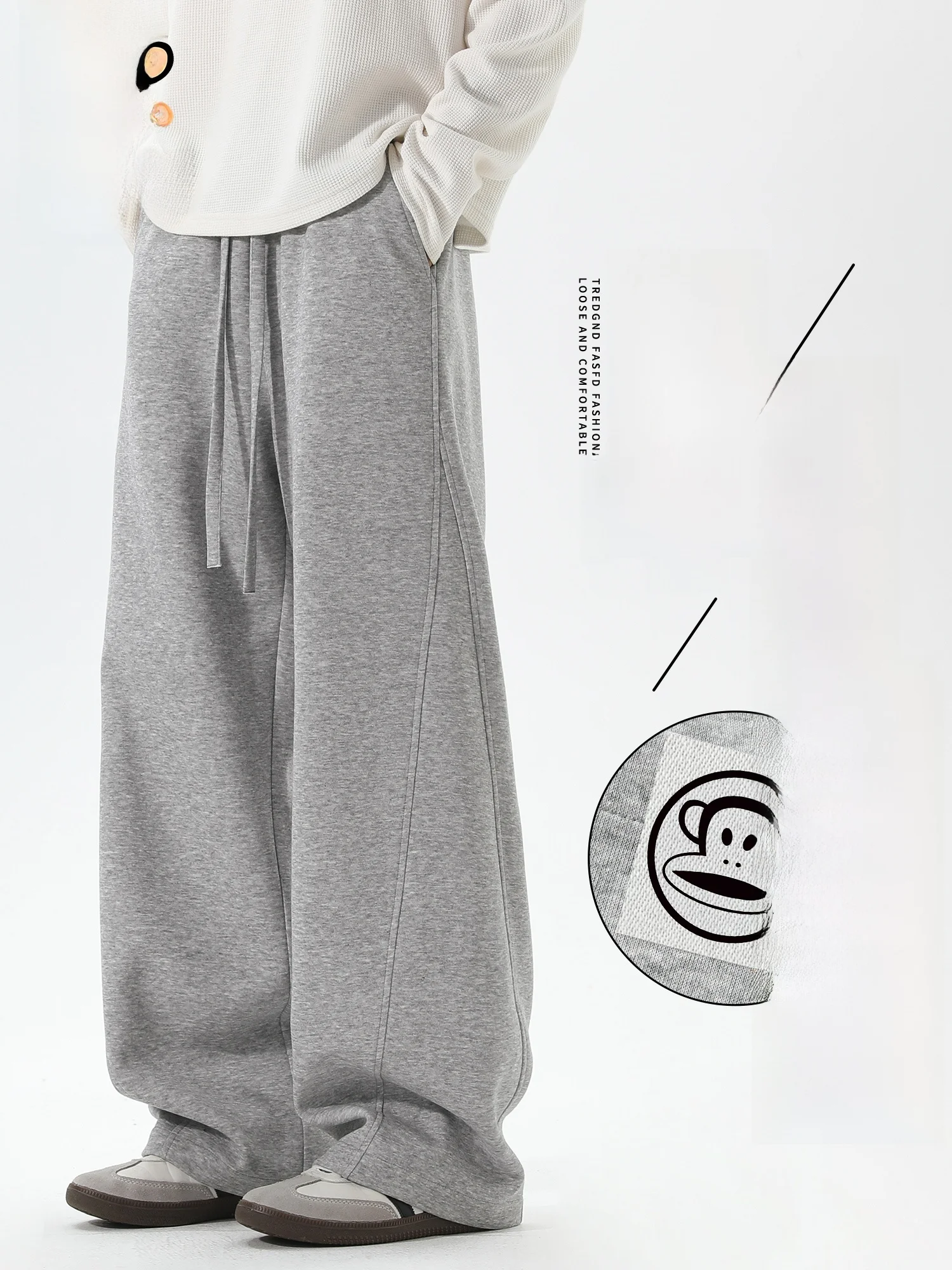 

Мужские зимние утепленные спортивные брюки Paul Frank с прямым кроем, новые, на флисовой подкладке, свободные, длинные, из американского хлопка