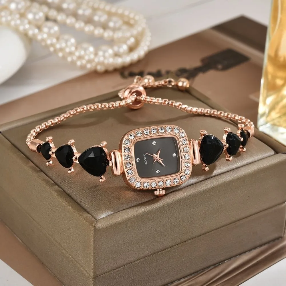 Adjustable Bracelet Watches Heart-shaped Elegant Women's Wrist Watch Retro Simple Ladies Business Watches Birthday Gift