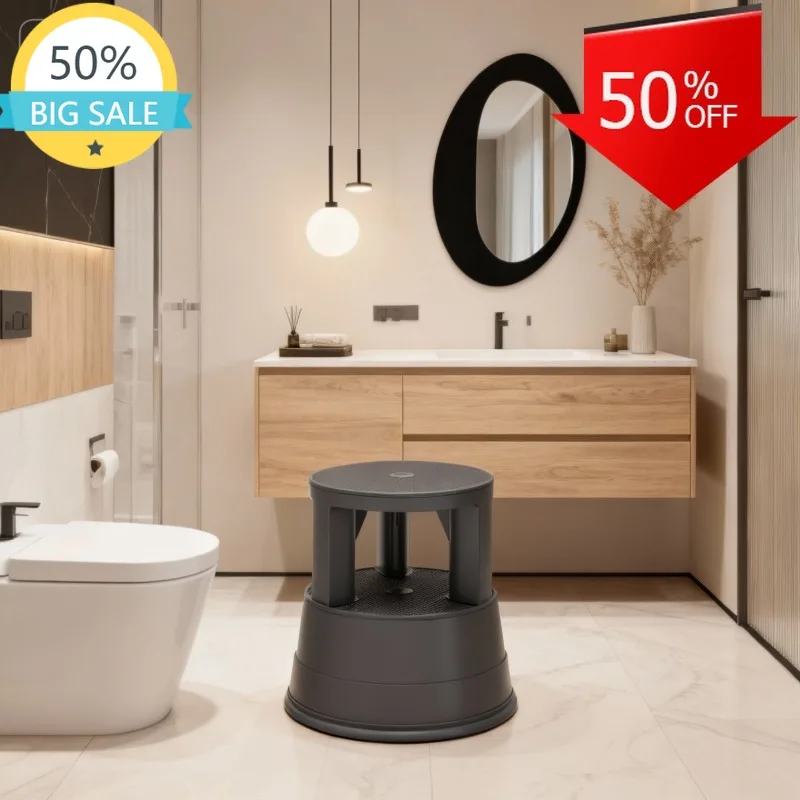 Multi-functional Two-step Ladder Stool Household Thickened Anti-slip Portable Wheel Stools Save Effort Stable Home Decorations