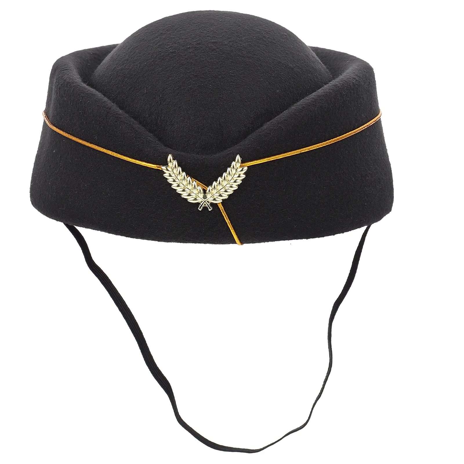 Béret d'hôtesse de l'air pour femme, chapeau noir, accessoires d'hôtesse de l'air, uniforme de cosplay, vêtements de rêve