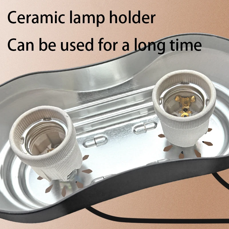 Reptile Habitat Lighting Lampshade Terrarium Lamp Accessories UVB Light Bracket Integrated Heating Double Switch Lampshade