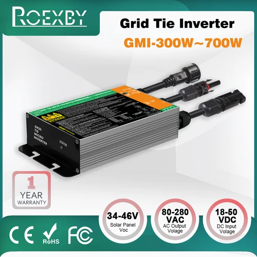 Imagen 1 del producto Microinversor serie GMI con MPPT para sistema de conexión a red solar fotovoltaica 300W 350W 500W 600W 700W DC26V-46V Entrada solar AC110V-240V Salida