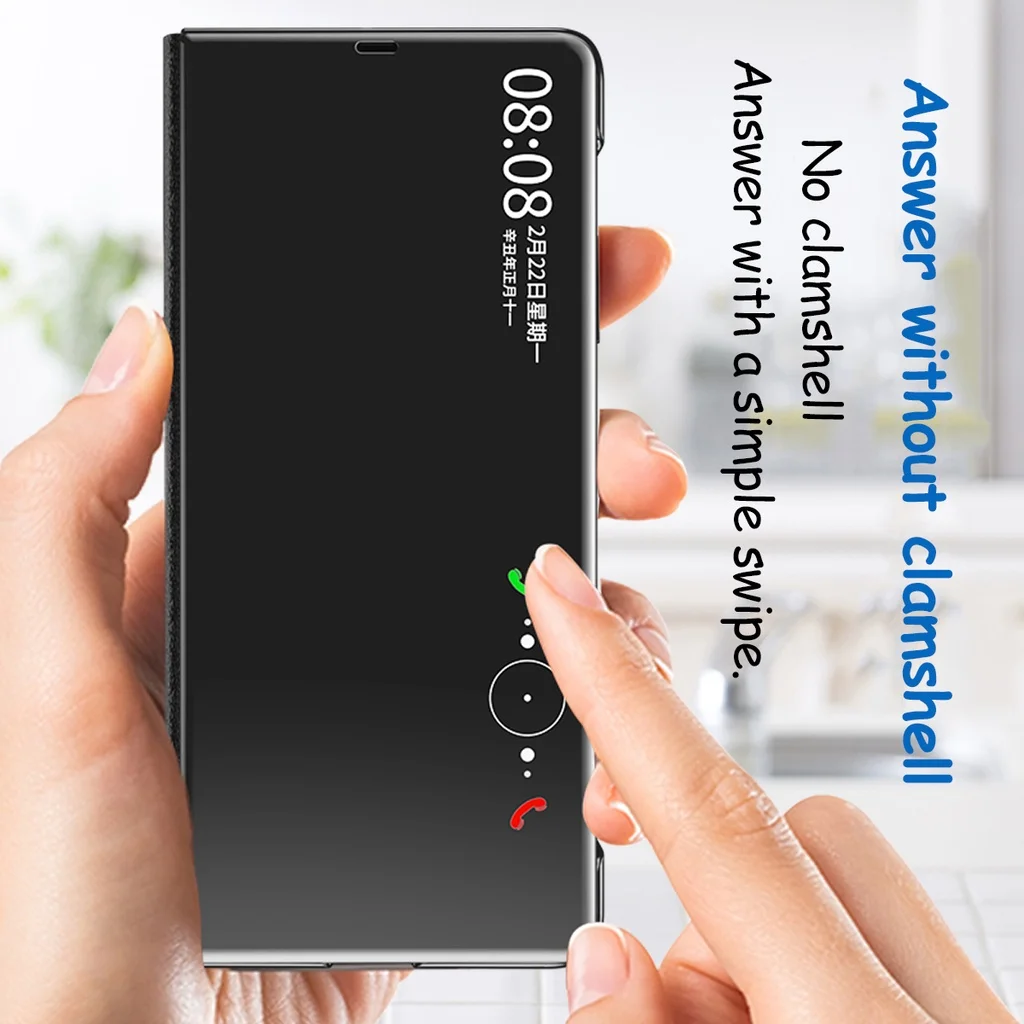 

Luxury Smart Case For Honor Magic V2 Mirror Electroplated Leather Smart Flip Suppor Cover