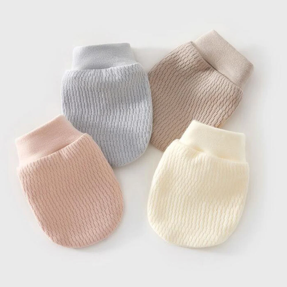 

Baby Mittens For Boys Cotton Newborn Girl Gloves Spring Autumn Solid Color Anti-scratch Face Unisex Baby Mittens