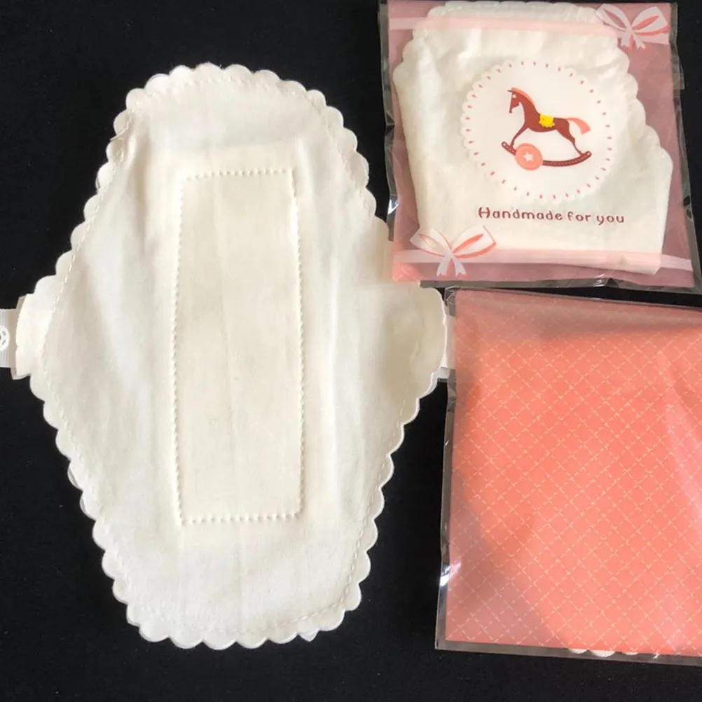 

9Pcs Soft Waterproof Cloth Sanitary Pads Reusable Washable Sanitary Towels for Travel and Daily Use 180mm White