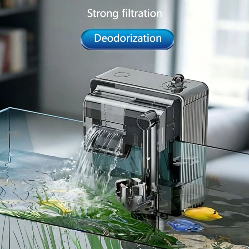 Desktop fish tank filter circulation wall-mounted water pump silent oxygenation and water purification wall-mounted three-in-one