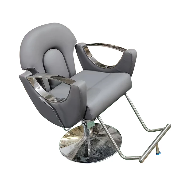 Stainless Grey Hydraulic Chair Hair Salon Styling Chair Purpose Chair