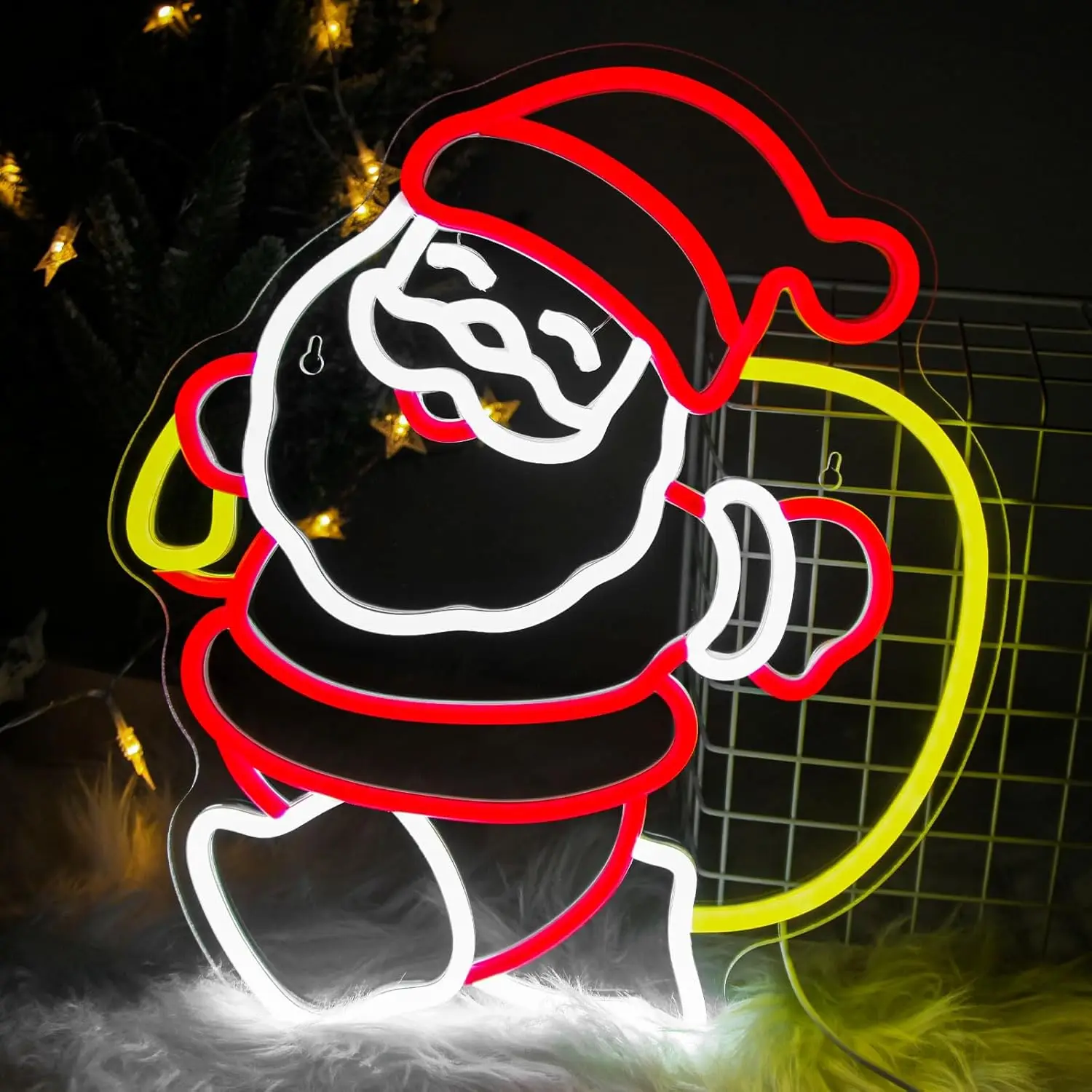 Santa Claus Neon Sign Christmas Party Wall Decor Merry Christmas Neon Led Sign Store Club Decor USB Powered Neon Light