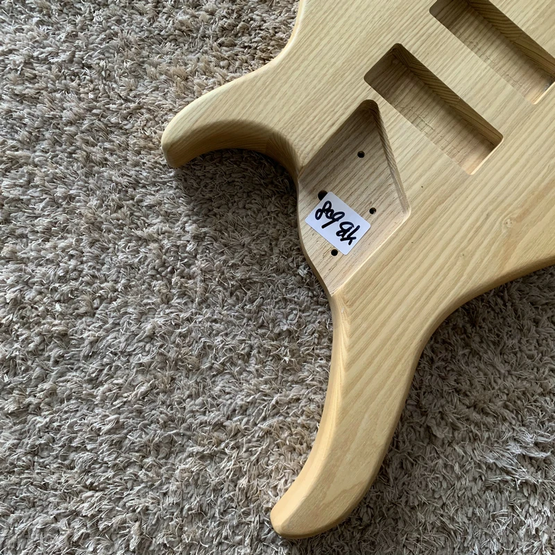 Natural Solid ASH Active Pickups 5 String Electric Bass String Through Body Right Hand Unfinished for Replacement DIY YB608