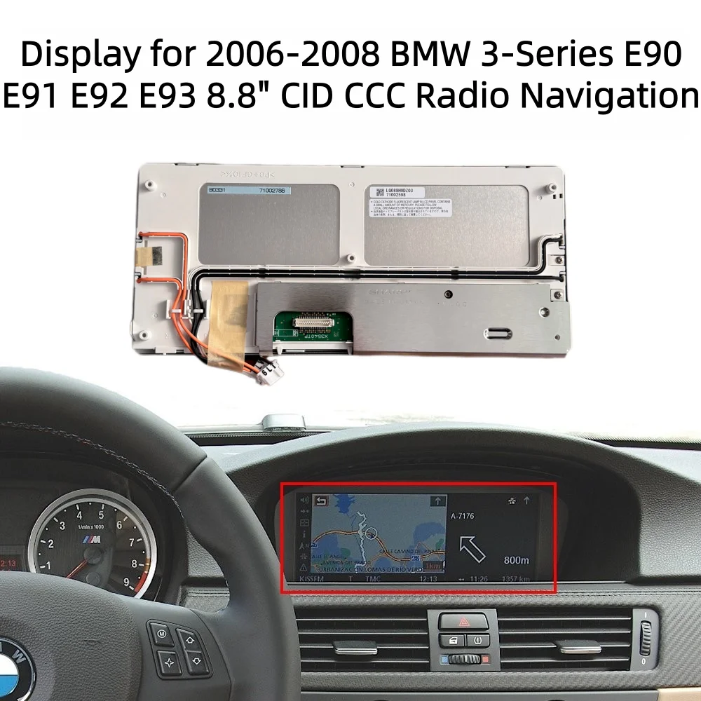 

Display for 2006-2008 BMW 3-Series M3 E90 E91 E92 E93 8.8" CID CCC Radio Navigation LCD Screen
