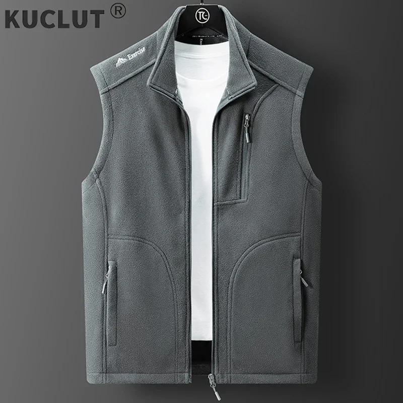 Hot Men Polar Fleece Vests Outdoor Vest Unisex Multi-pocket Warm Windproof Tactical Winter New Safari Hiking Ski Cargo Waistcoat