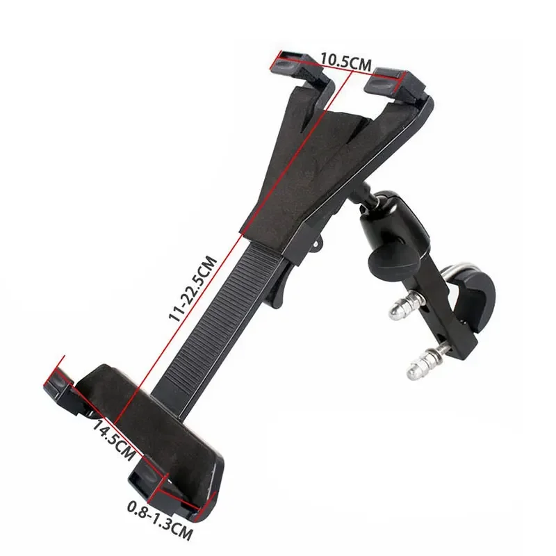 Universal Bike Mount Bracket Motorcycle Tablet PC Stand Holder Aluminum Alloy 360 Degrees Rotating GPS Holder For 7-10.1 Inch PC