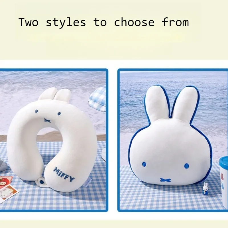 

New Kawaii Miffy Rabbit Pillow Travel Sleeping Neck Pillow High Beauty Doll Pillow Children's Toy Gift Girl Gift