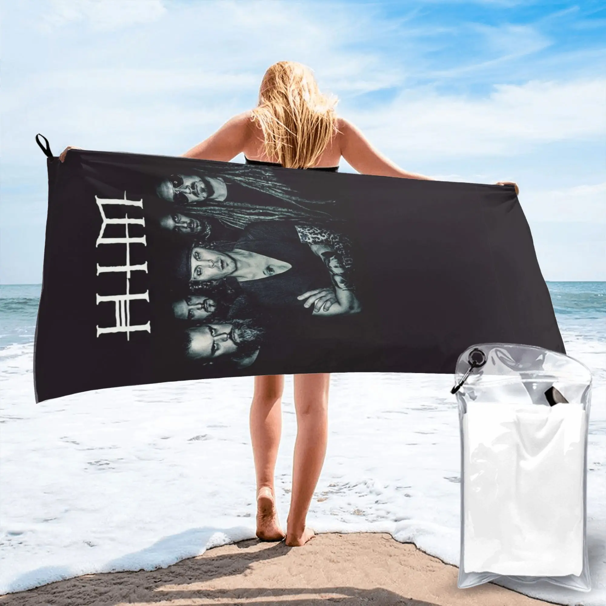 

Пляжное полотенце Him Band Washed Him Ville Valo Razorblade Romance из микрофибры, быстросохнущее, впитывающее, для альпинизма