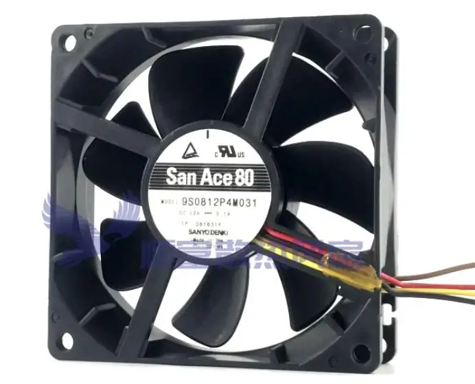 Sanyo Denki 9S0812P4M031 DC 12V 0.1A 80x80x25mm 4-Wire Server Cooling Fan