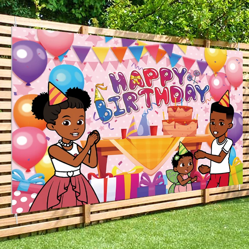 Gracies Corner Backdrop Kids Children Happy Birthday Family Party Balloons Decorations Smash Cake Photo Background Banner Props