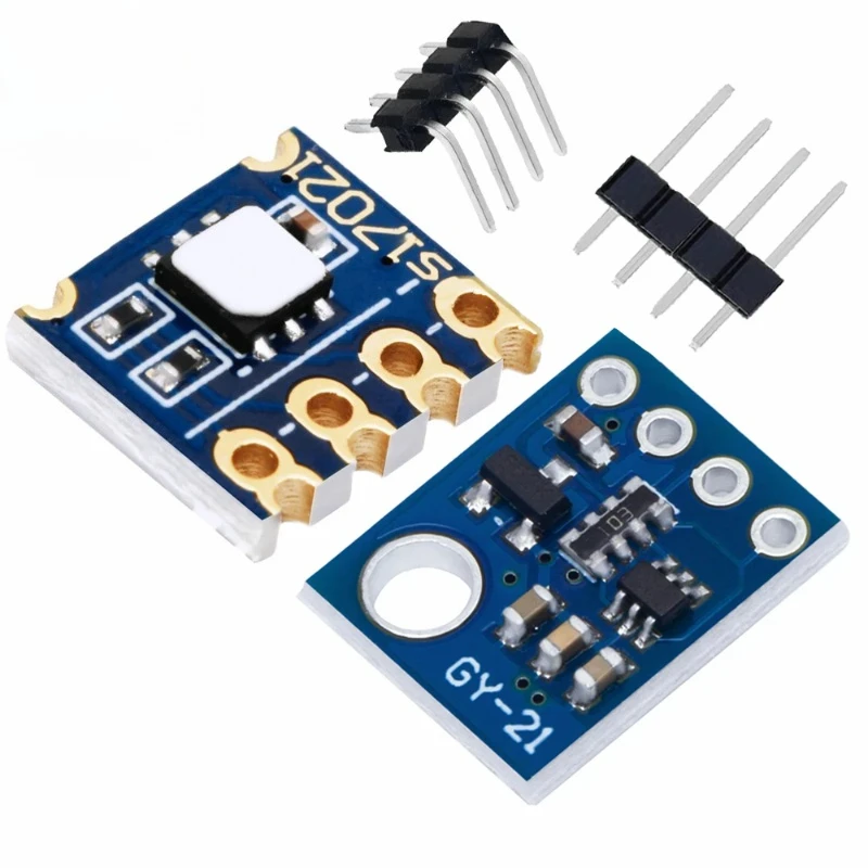 SI7021 temperature and humidity sensor features a high-precision I2C interface and an industrial-grade SI7021-A20-GM1R module
