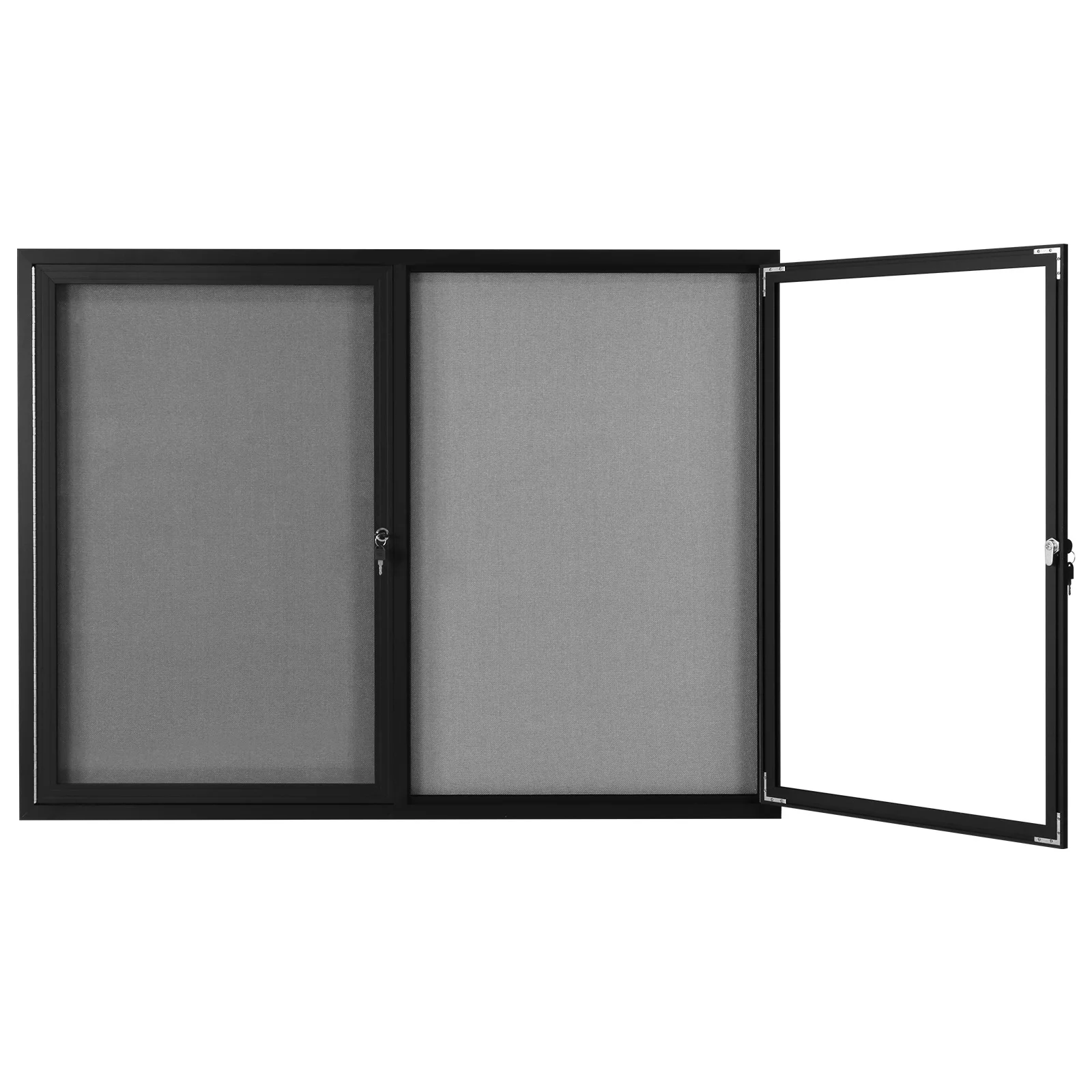 

Display Case Message Board Aluminum Frame Cork Displays Boards with Glass Locking Door for School Office Classroom Commercial