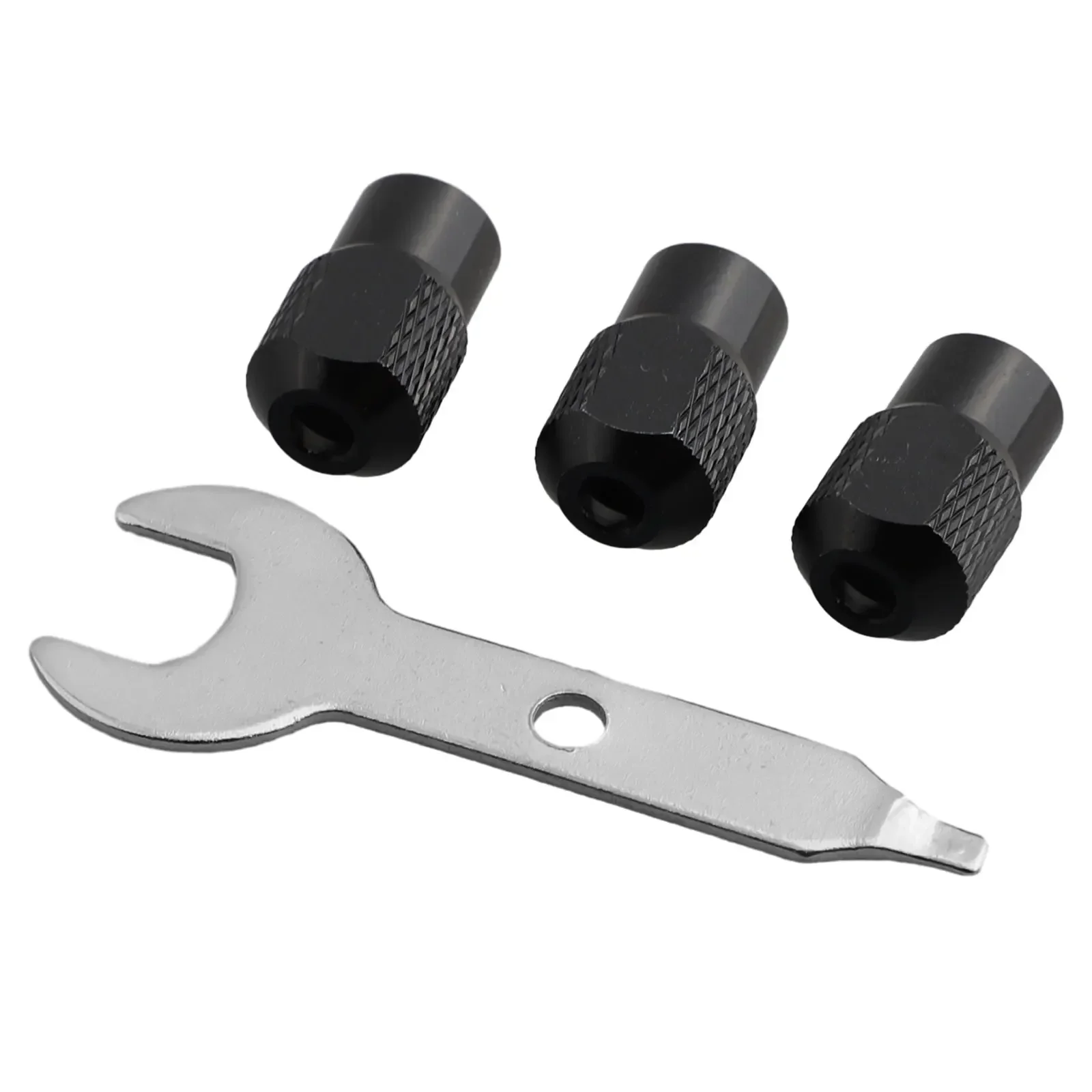 3pcs Mini Drill Chuck Rotary Tools Chuck Nut + Wrench Power Tool Accessories Zinc Alloy Nuts M8X0.75mm Abrasive Tool