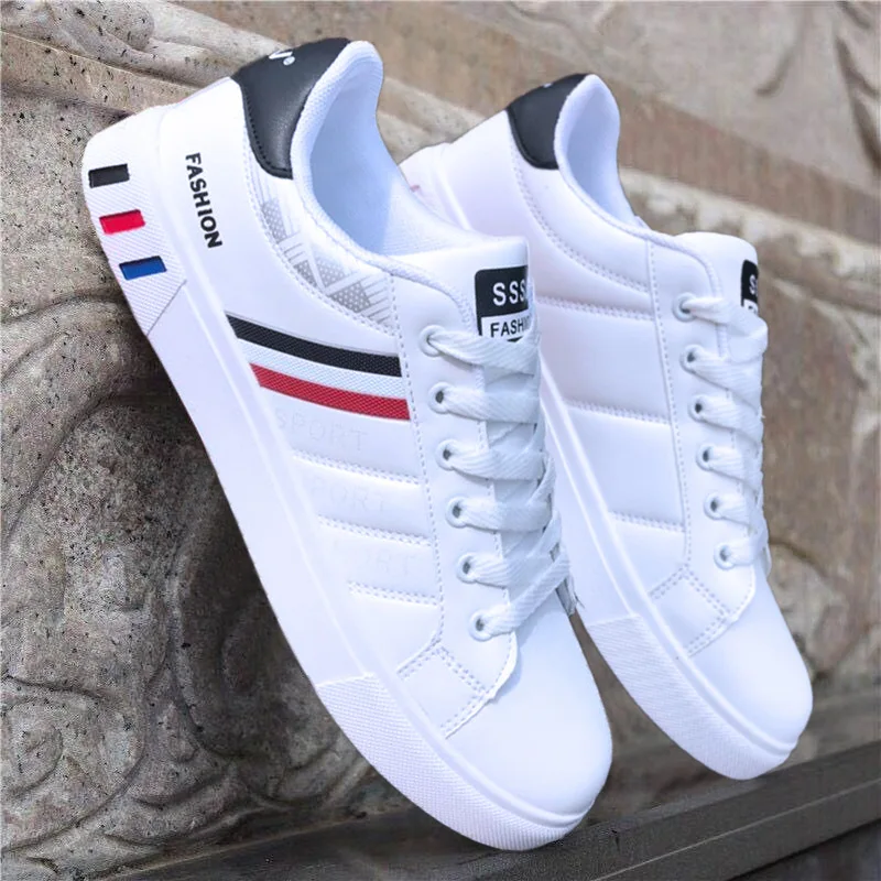 

New Fashion Vulcanized Shoes for Men Designer Leather Flat Sneakers Mens Outdoor Lightweight Skateboard Shoes Tenis Hombres 2025