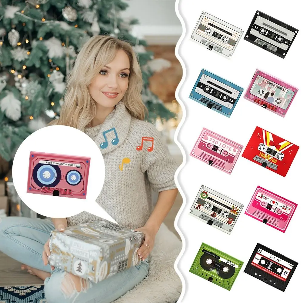 

Durable Cassette Recording Audio Greeting Cards DIY Audio Guest Book Cassette Romantic Recording Card Video Voice Recording Card