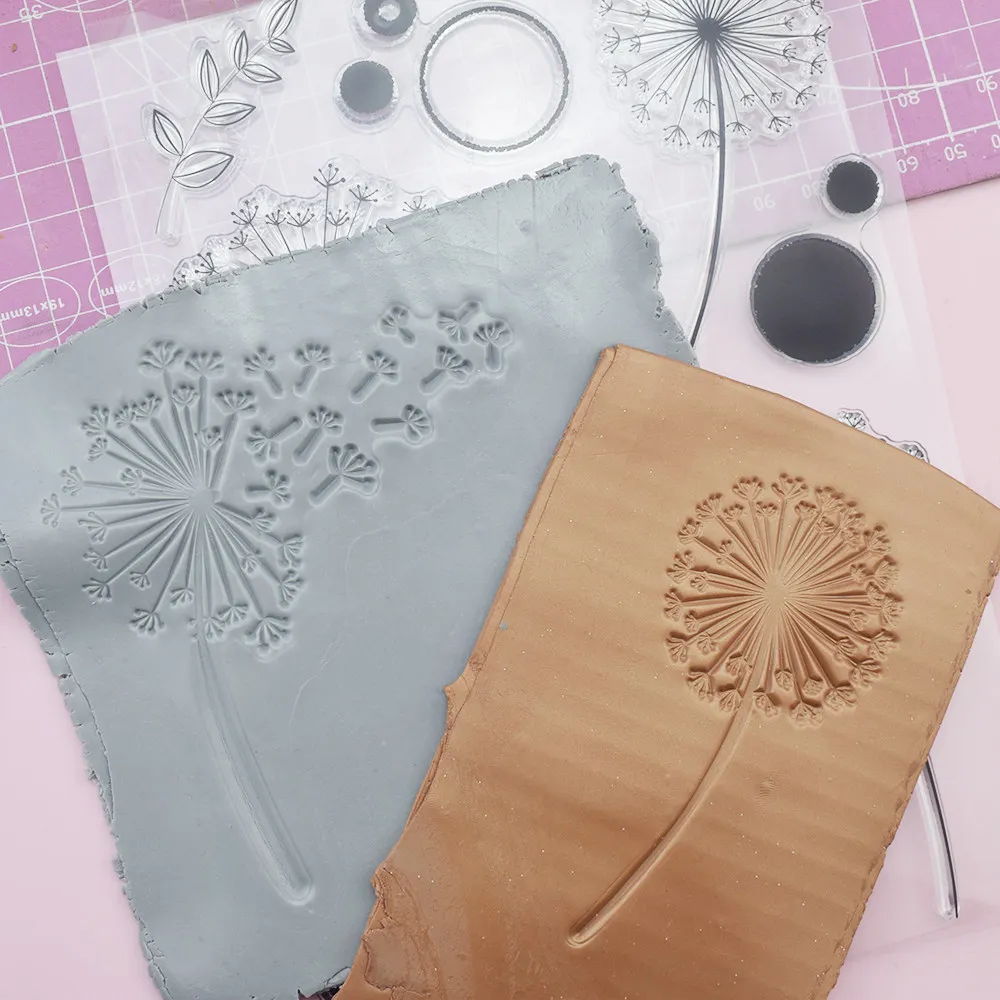 Ceramic Texture Making Tools Dandelion Texture Seal Embossing Template Pattern Relief Merchandise Handmade Printing Mold