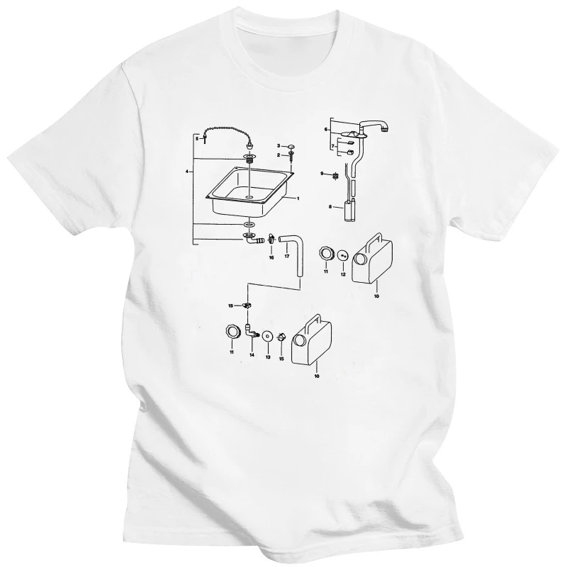 Vanagon Technical Drawing print t-shirt Leisure T-Shirt Hipsters High Quality