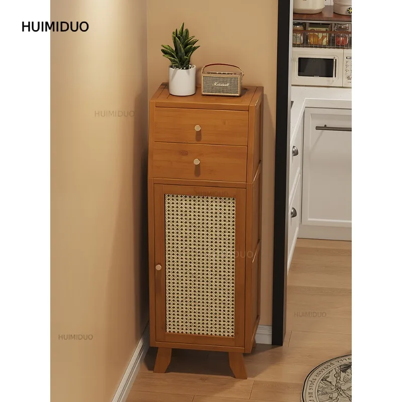 Small Apartment Kitchen Wall Rack Single Door Very Narrow Small Coffee Machine Storage Shelf Medium Antique Mini Multi-layer