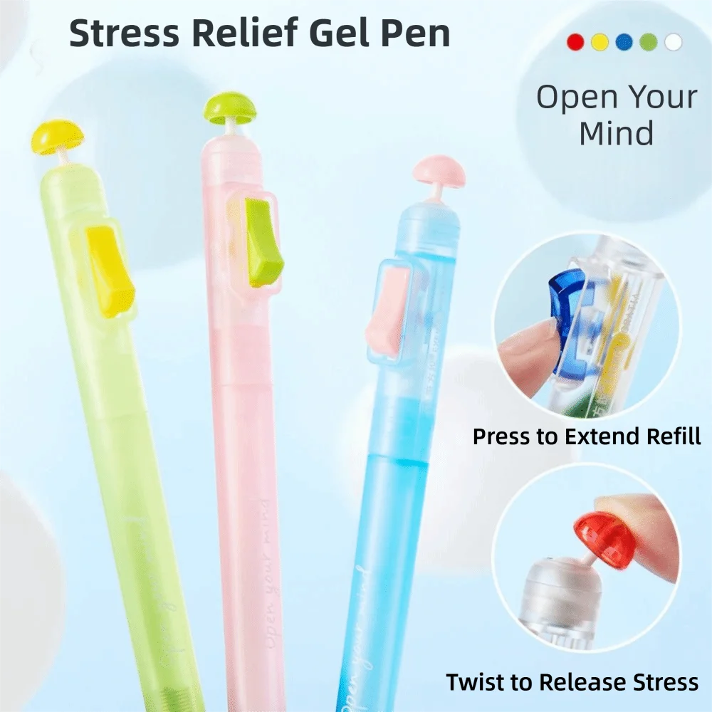 

New Creative 0.5mm Relax Switch Pen Smooth Writing Anti-Anxiety Fidget Clicker Gel Pen Study Tool for School Students