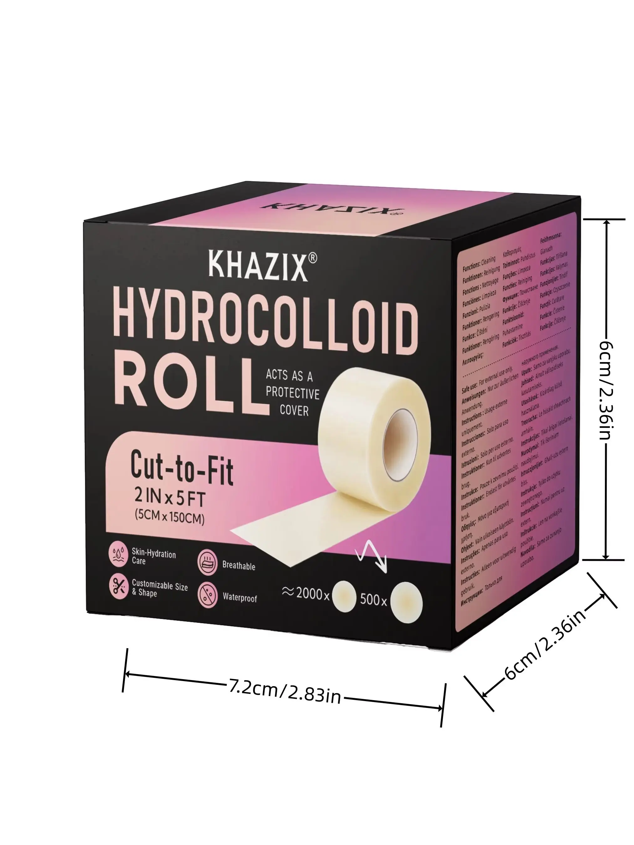 1 Rolle Hydrokolloid-Akne-Pflaster, zuschneidbar, transparent, unsichtbar, Gesichts-Pickelpflaster für die tägliche Hautpflege – Detail 2