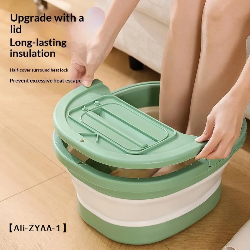 【A】Collapsible TEP Material Foot Soak Bucket Foldable Footbath Massage Tub Portable Spa Pedicure Bathtub For Family Daily Use - view 4