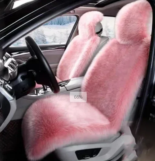 Warm Plush Car Seat Covers Universal Long Wool Fur Car Front Seat Protect Cushion Mat For Auto Accessories Car Seat Protector