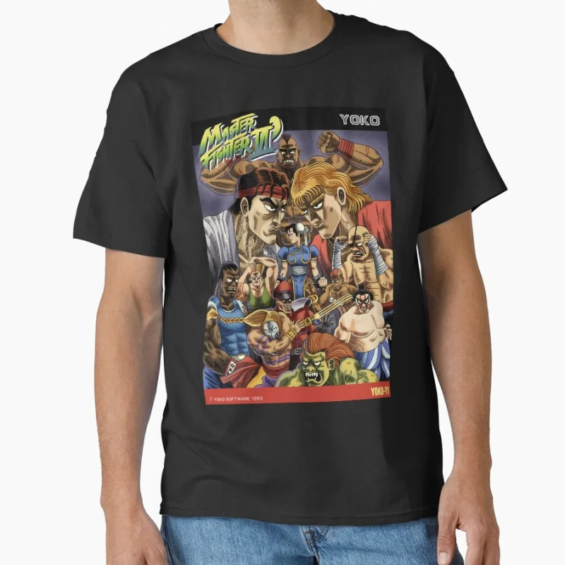 

Master Fighter VI 80s Retro Arcade video game Street fighter GYM Martial art gift T-shirt for men Large size Tops mens clothing