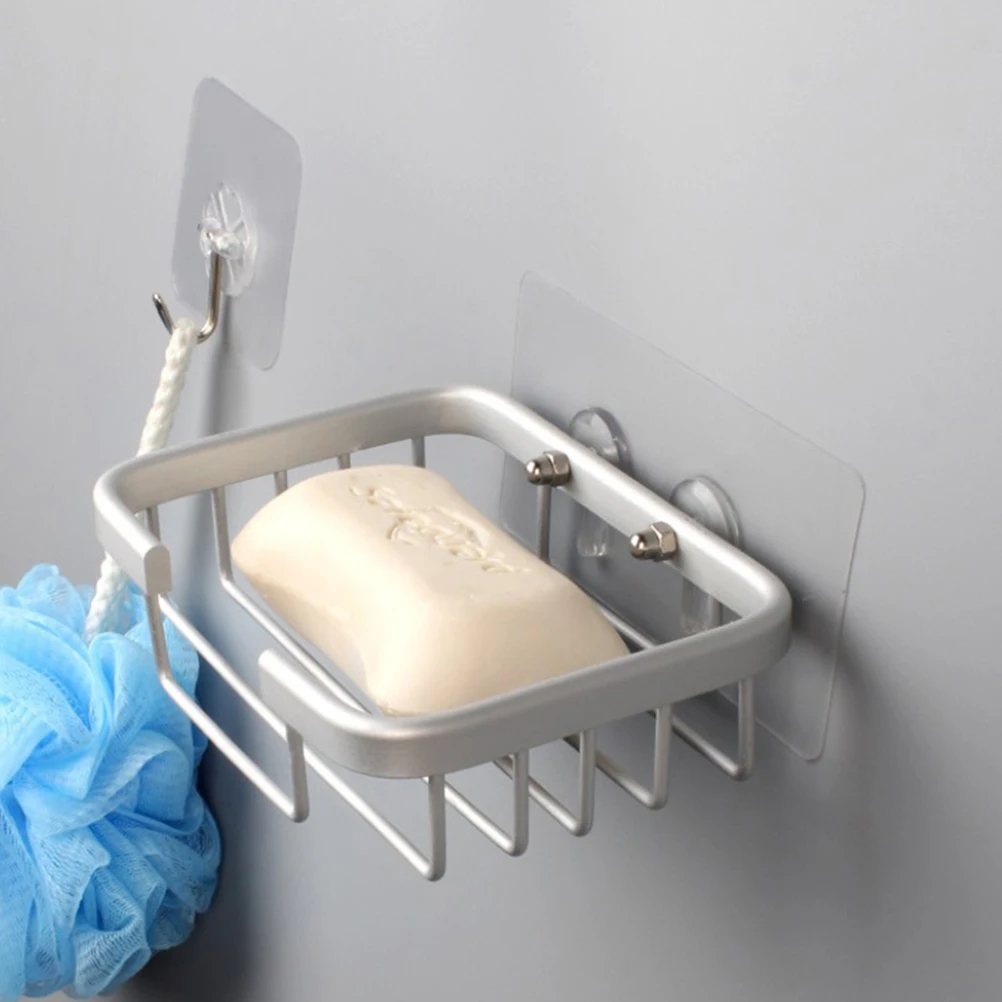 

Waterproof Aluminum Soap Dish Holder No Trace Suction Cup Mount for Bathroom Kitchen Smooth Surfaces Wall Organizers