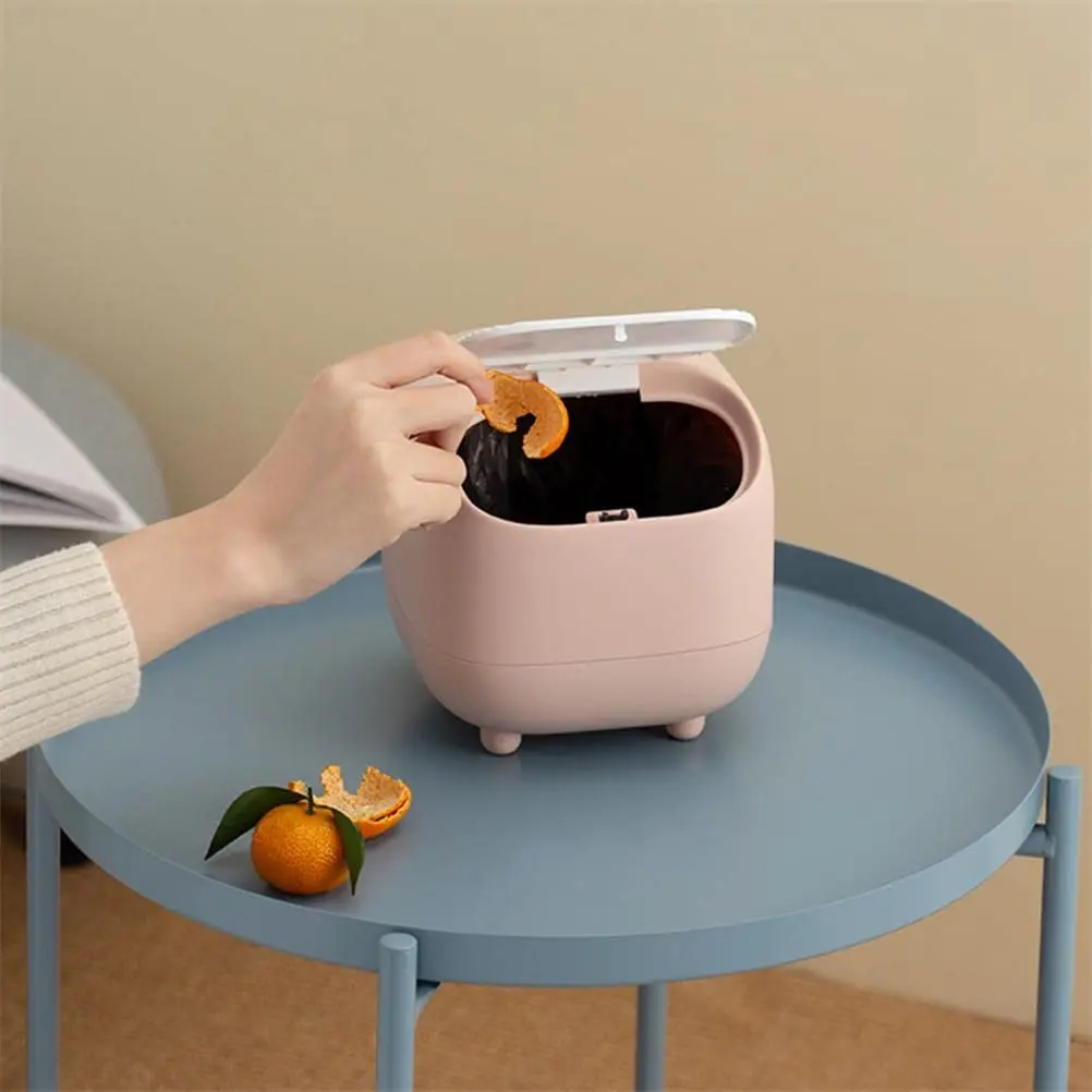 Mini Trash Can with Lid, Cute Ninja Desktop Trash Cans, Small Trash Can Office Plastic Garbage Can   JJ2773