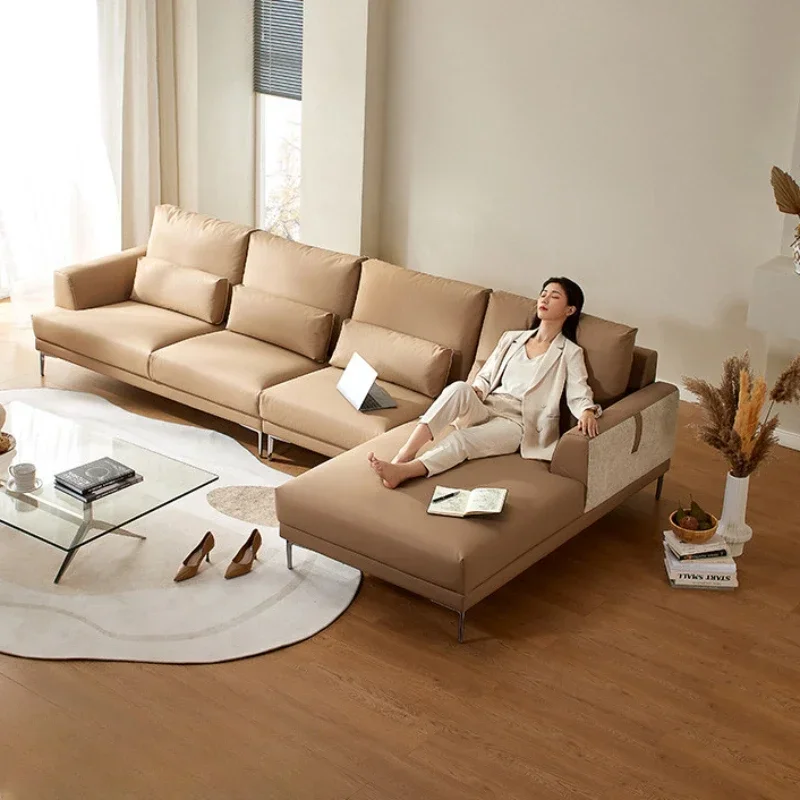 Postmodern Modern L Shape Living Room Sofas Multifunctional Chaise Longue Quilted Grande Sofas Sectional Armchair  Furniture