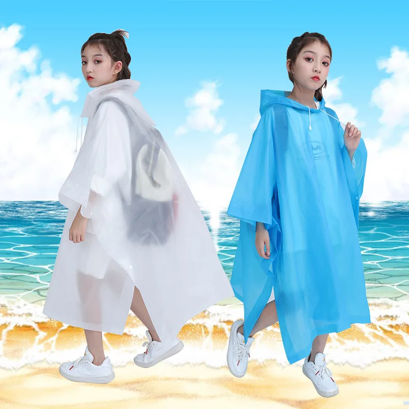 Thickened Transparent Children Raincoat Hooded Cute Waterproof Rainwear High Quality Walking Pupils Boy and Girl Raincoat Jacket