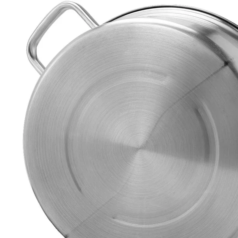 Hot Pot with Lid 304 Stainless Steel Thicken Cooking Pots for Kitchen Induction Cooker with Glass Cover Chinese Fondue Cookware