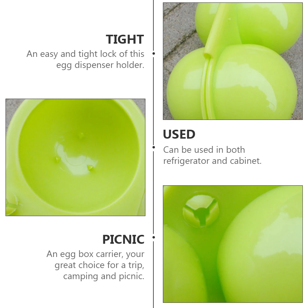 

6 pcs Portable Egg Carton Outdoor Picnic Eggs Case Eco- Box Container For Storage Organizer Refrigerator Cabinet