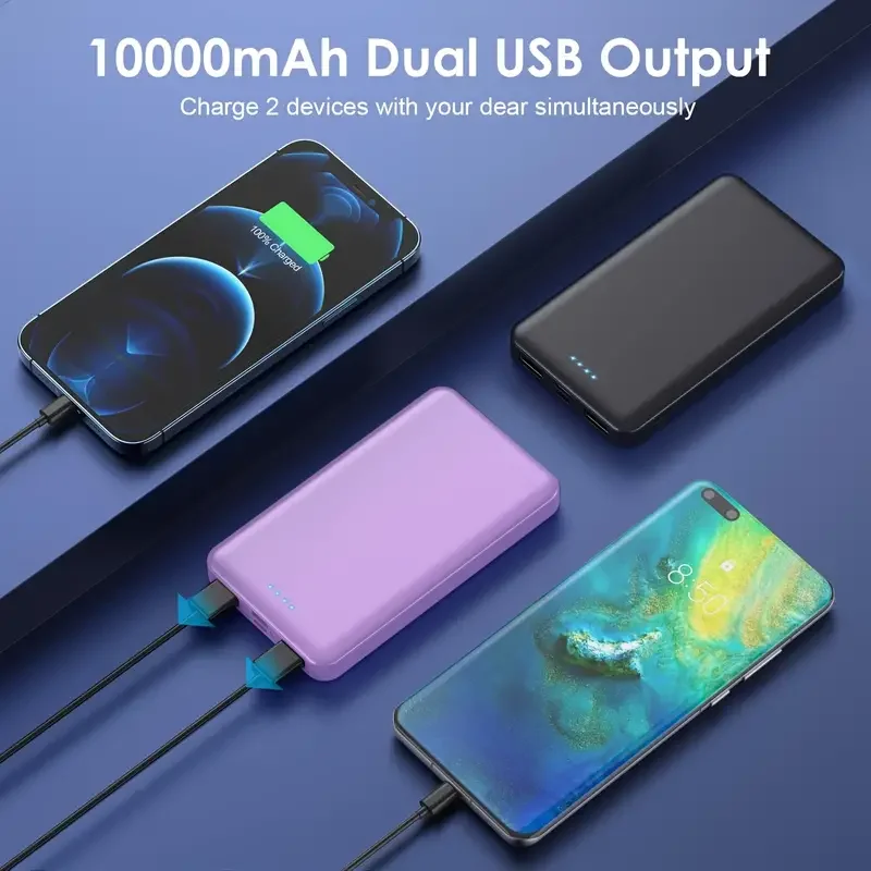 20000mAh Dual USB Port 5V 2A Fast Charger Power Bank Mini Portable External Battery Power For iPhone Samsung Xiaomi Huawei