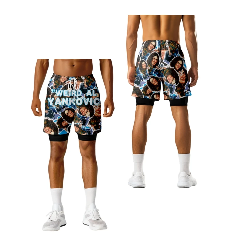 

Yankovic Merch Print Fake Two Shorts Cosplay Women Men Fashion Casual Streetwear