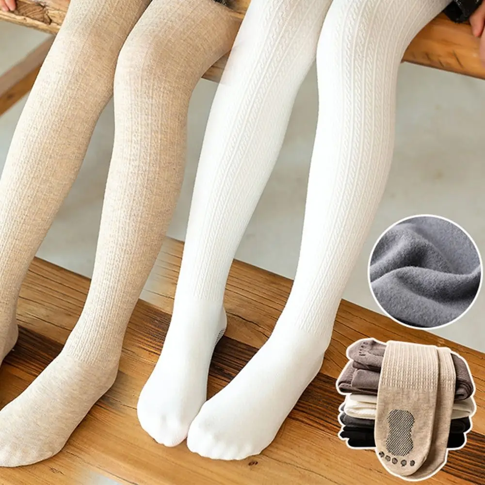 Cotton Tight Stretch Pants Non-Silp Botton Solid Color Kids Leggings Children Pantyhose Dance Tights Autumn Winer Leggings